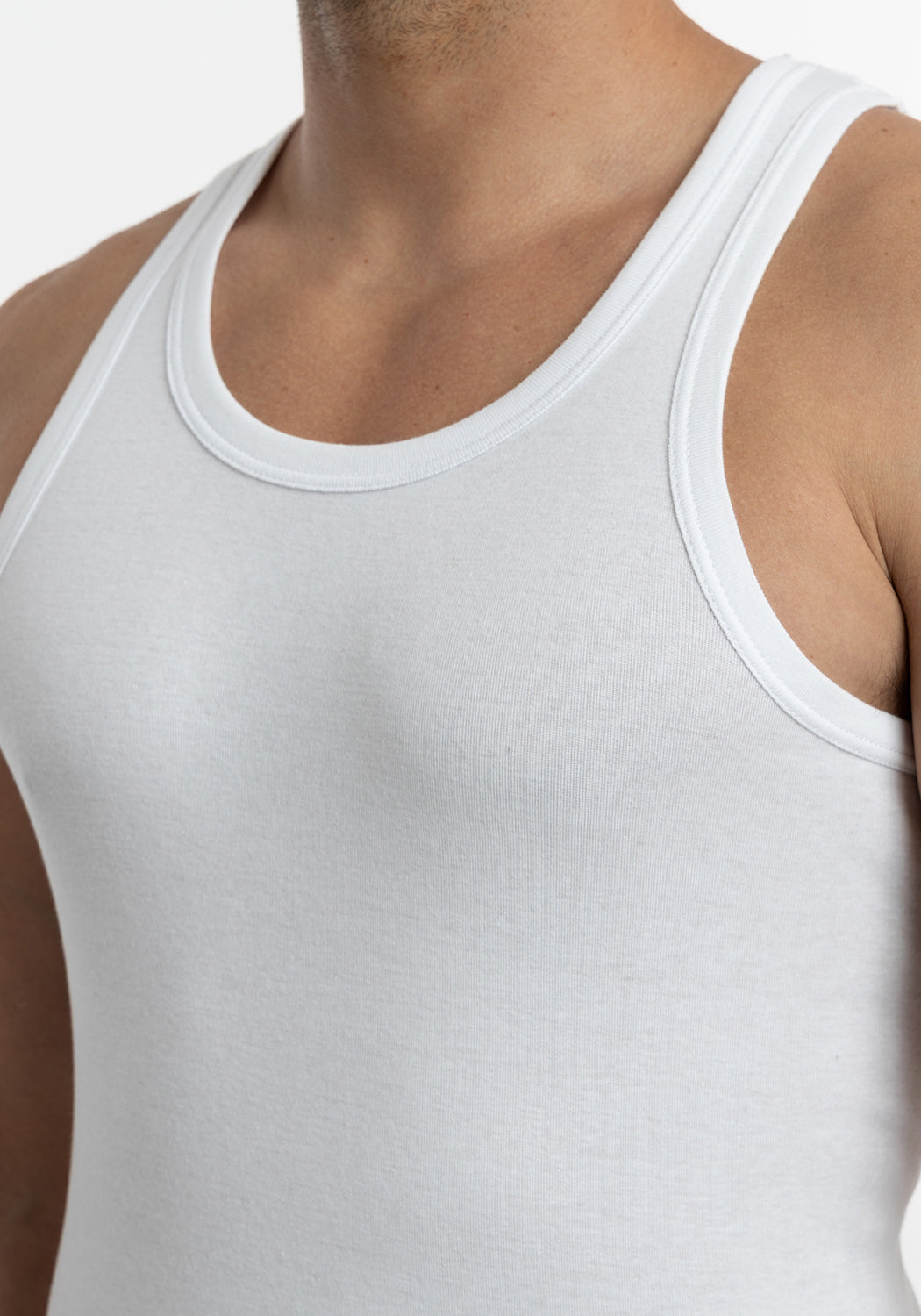 CAMISETA DE SIN MANGA ALGODÓN BLANCO DE HOMBRE