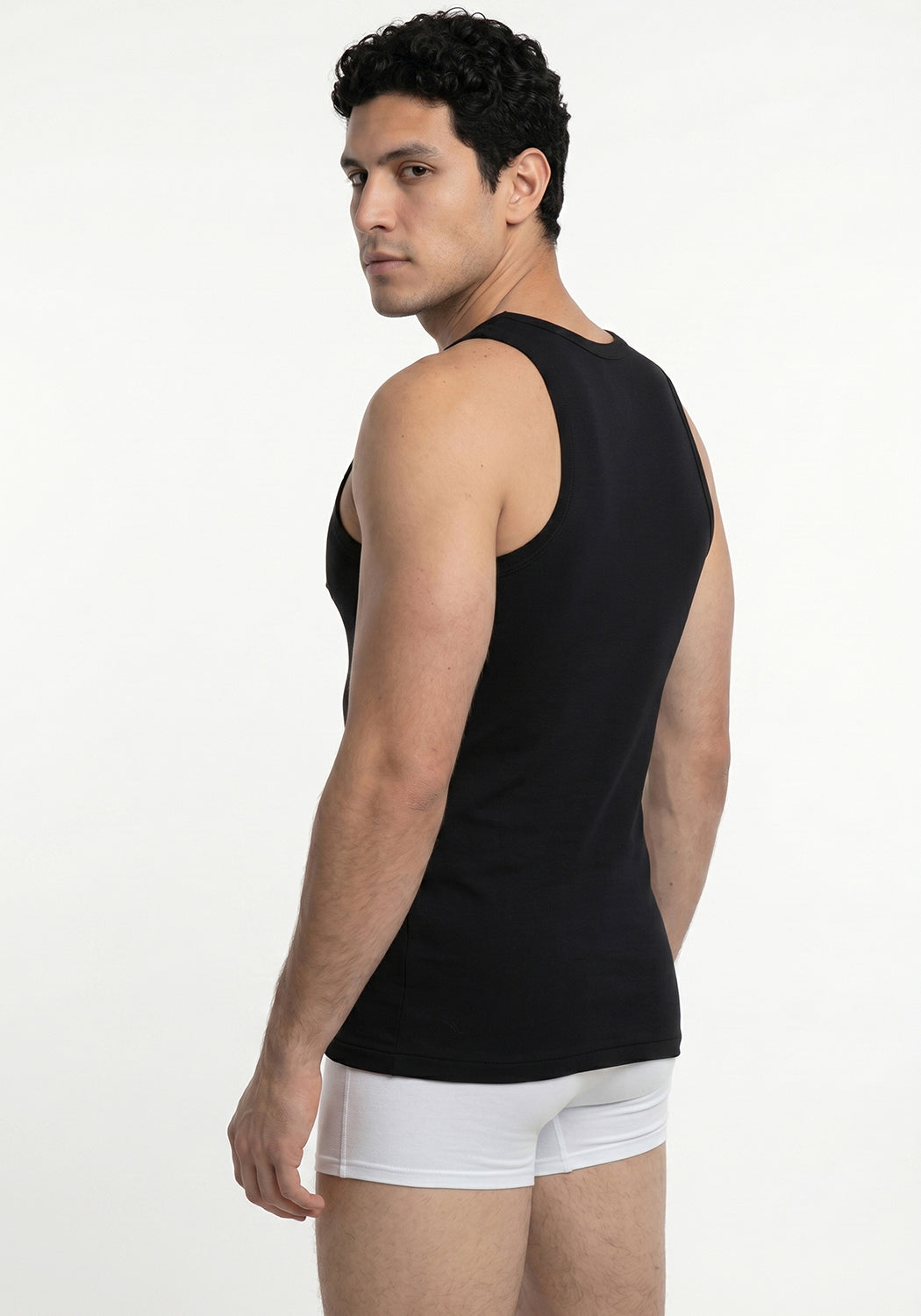 CAMISETA DE SIN MANGA ALGODÓN NEGRO DE HOMBRE