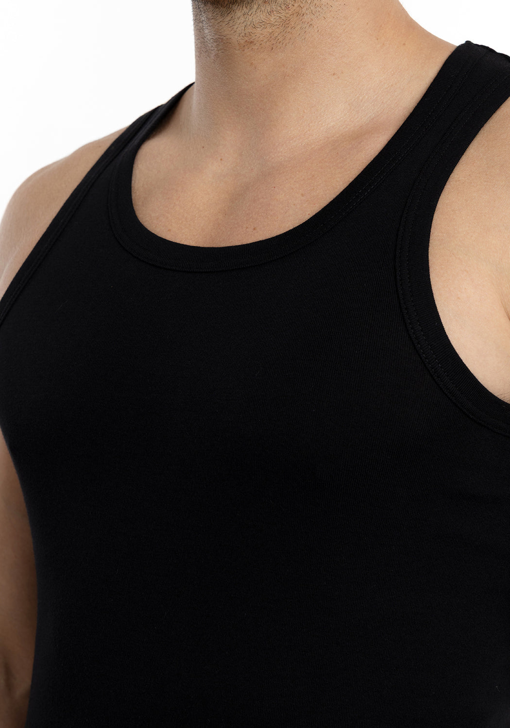 CAMISETA DE SIN MANGA ALGODÓN NEGRO DE HOMBRE