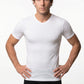 CAMISETA DE MANGA CORTA ESCOTE EN V ALGODÓN BLANCO DE HOMBRE