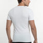 CAMISETA DE MANGA CORTA ESCOTE EN V ALGODÓN BLANCO DE HOMBRE