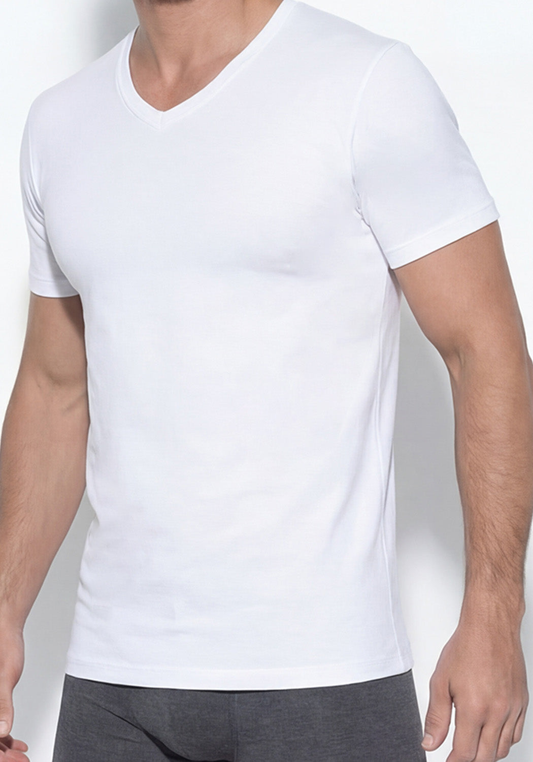 CAMISETA MANGA CORTA ESCOTE V ALGODON