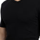 CAMISETA DE MANGA CORTA ESCOTE EN V ALGODÓN NEGRO DE HOMBRE