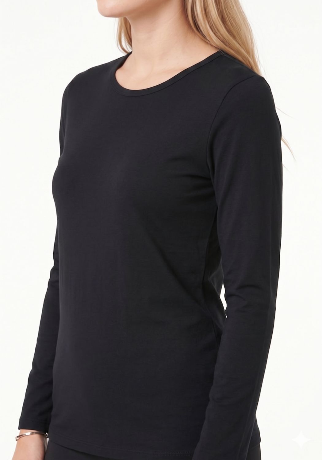 CAMISETA MANGA LARGA SUPER SOFT NEGRO MUJER