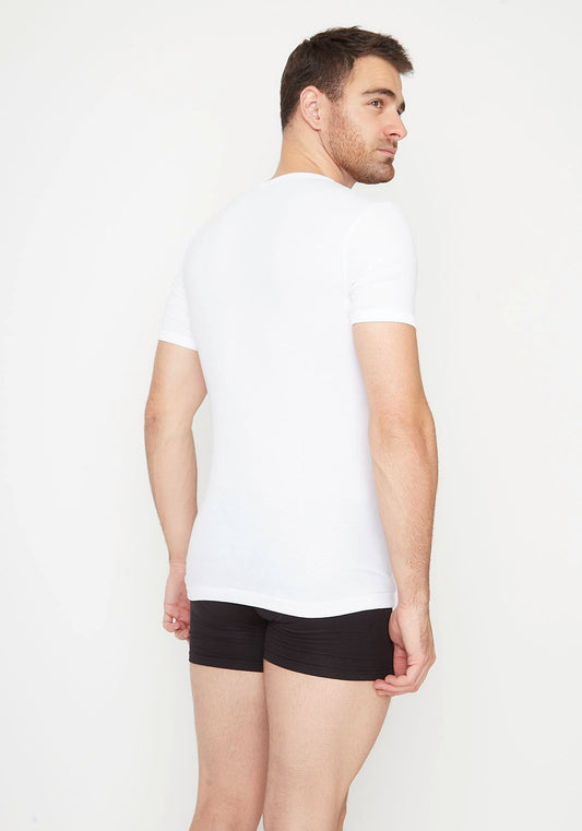 CAMISETA MANGA CORTA ESCOTE V ALGODÓN