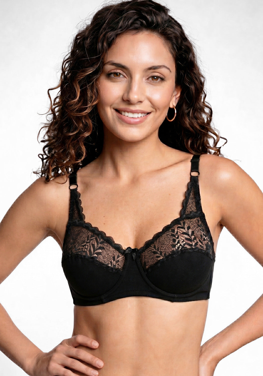 SOSTÉN DE ALGODÓN NEGRO DE MUJER
