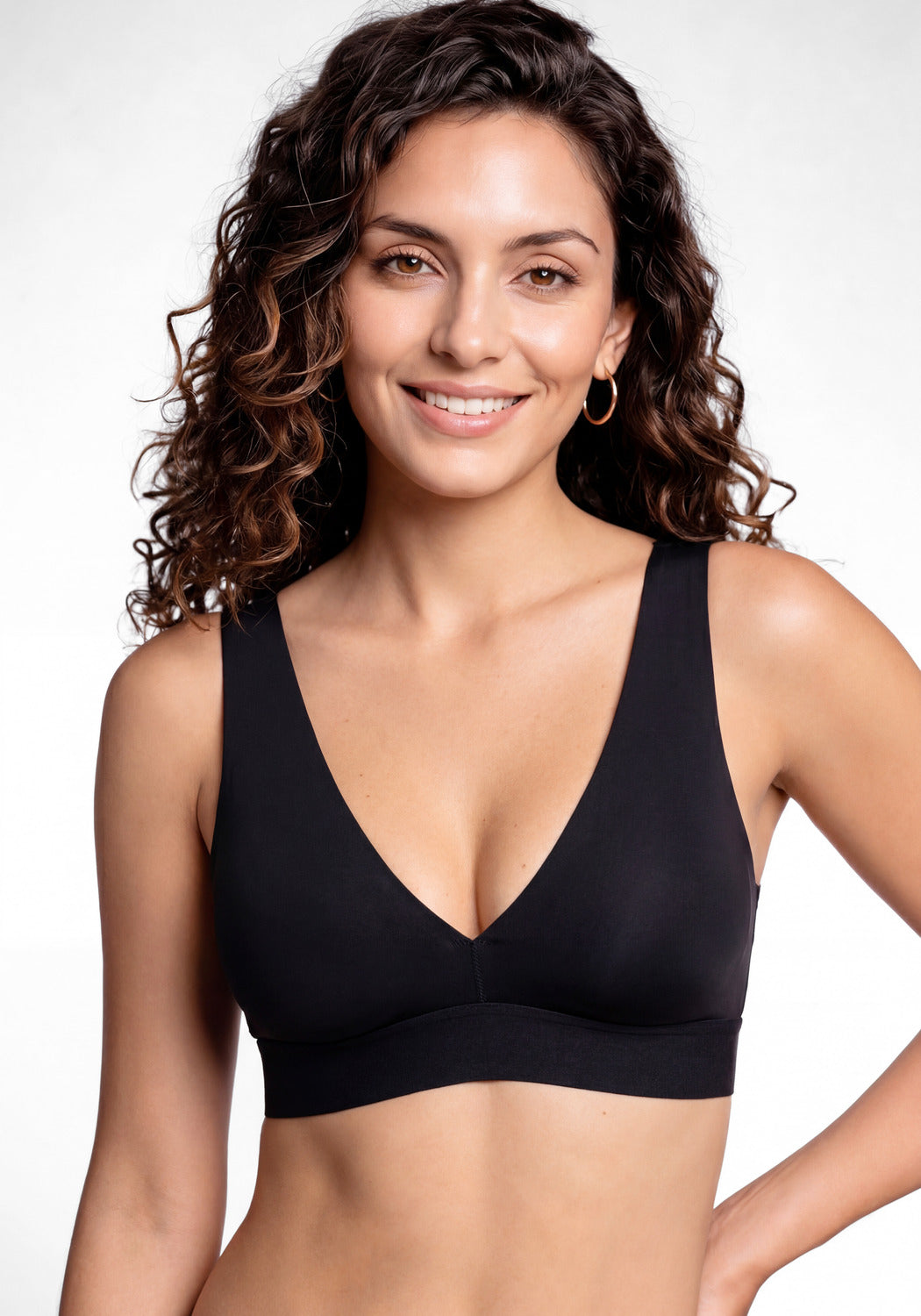 SOSTÉN DE MUJER DE MICROFIBRA NEGRO