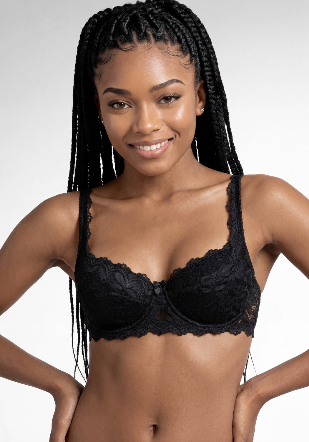 SOSTÉN DE ENCAJE NEGRO DE MUJER