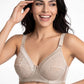 SOSTÉN DE MICROFIBRA CON ENCAJE BEIGE DE MUJER