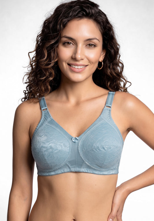 SOSTÉN DE MICROFIBRA CON ENCAJE AZUL DE MUJER