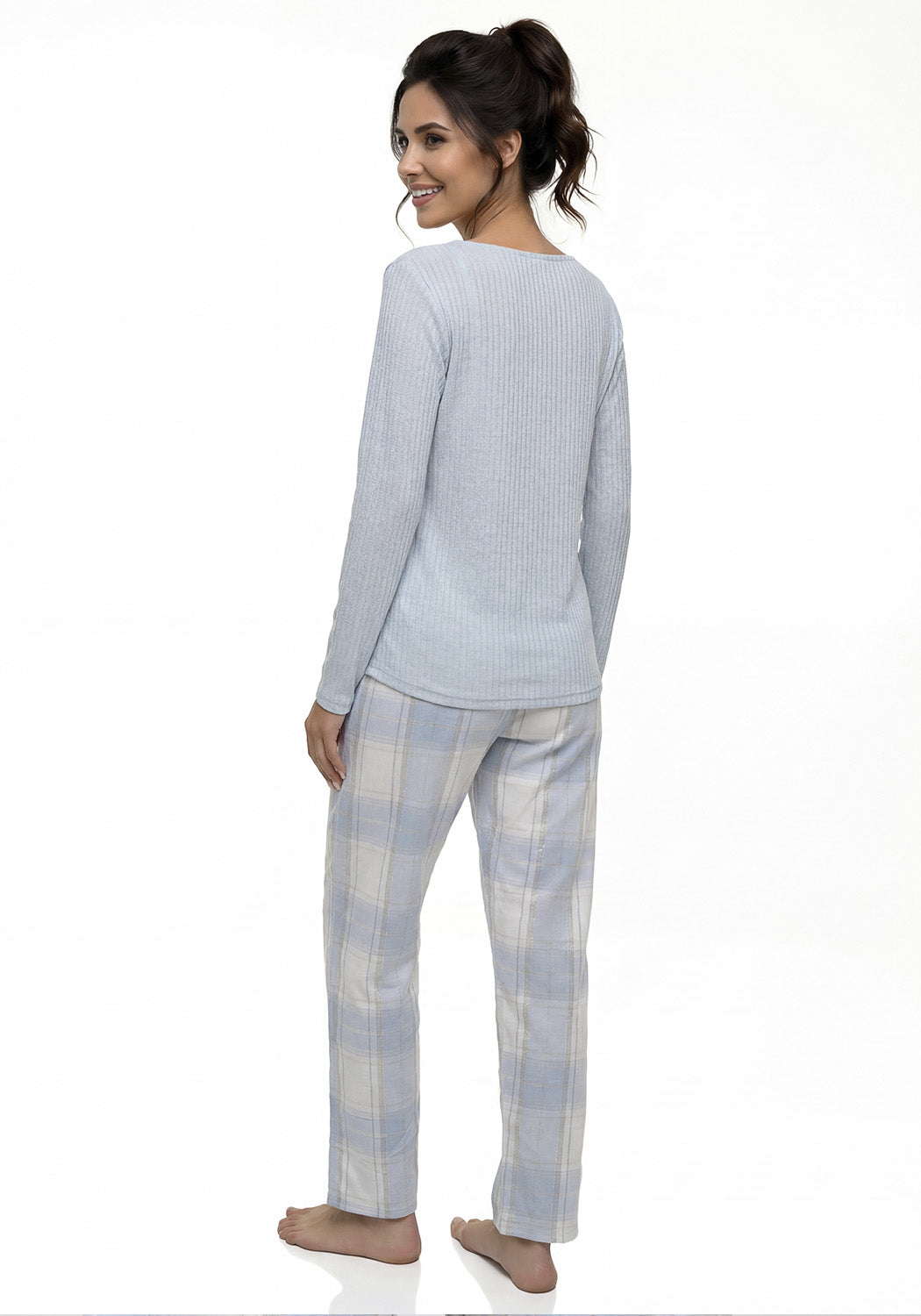 PIJAMA POLIESTER CELESTE MUJER