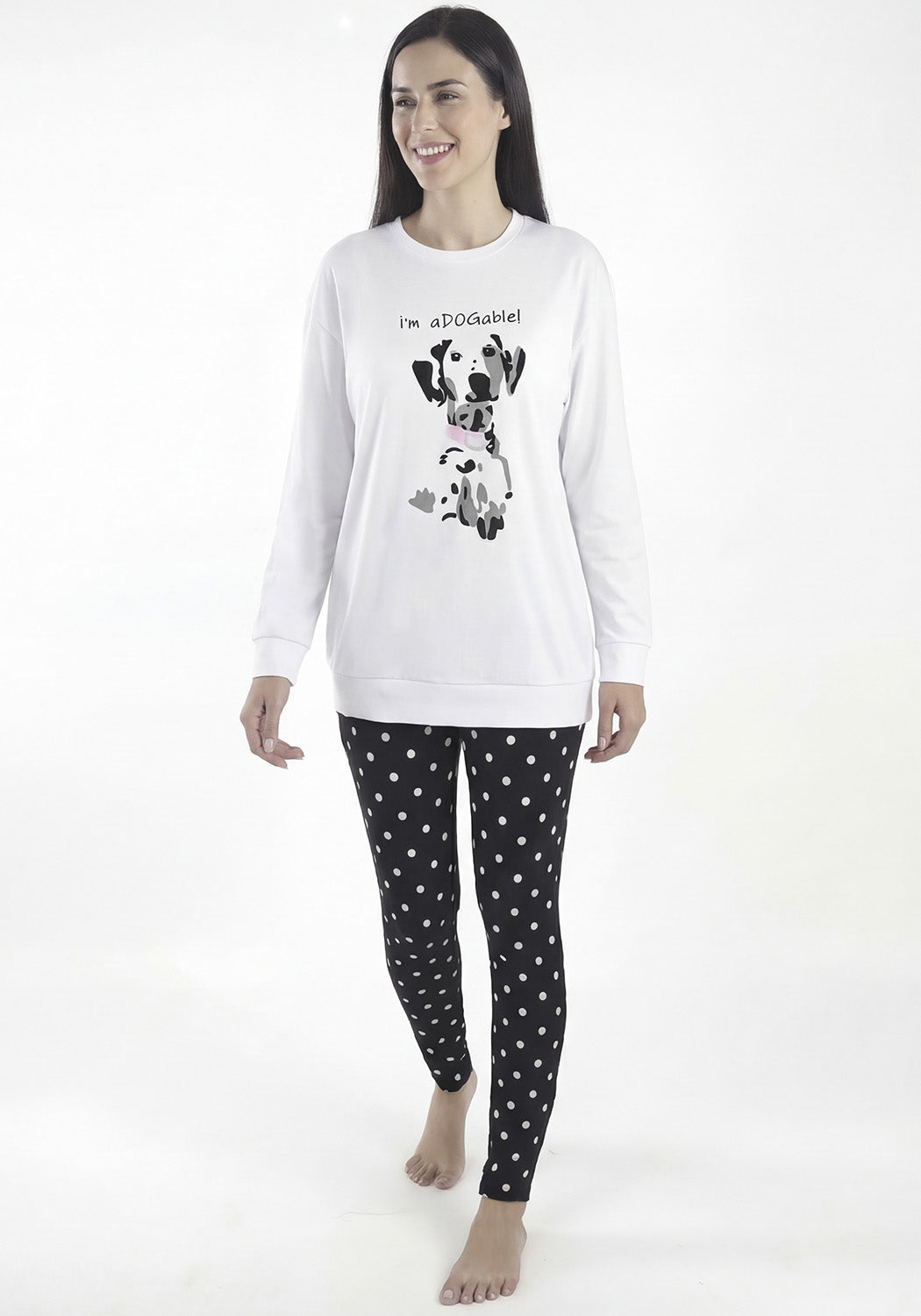 PIJAMA ALGODON BLANCO MUJER