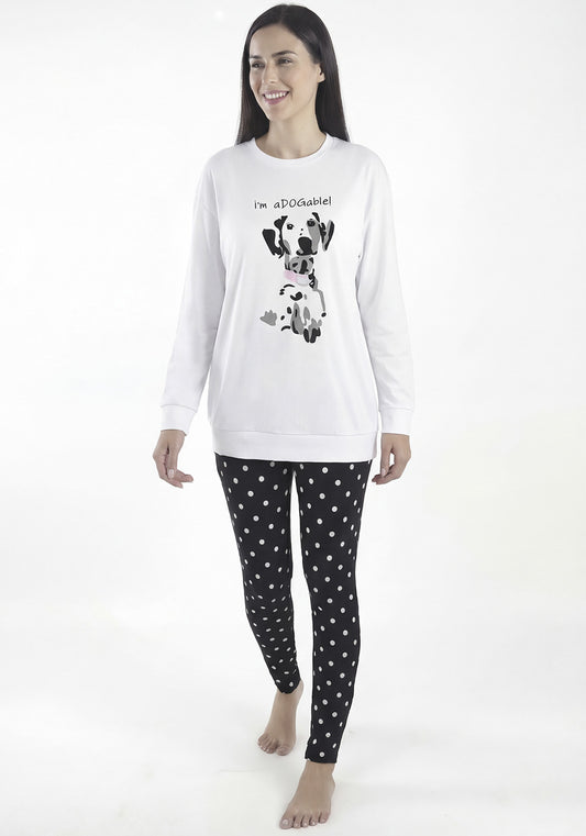 PIJAMA ALGODON BLANCO MUJER