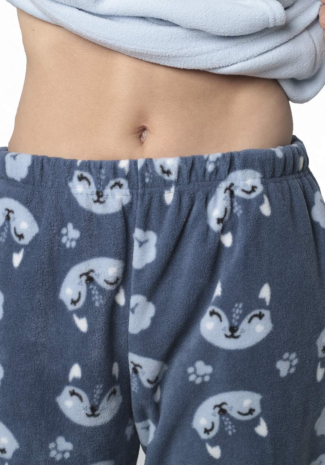 PIJAMA POLAR AZUL MUJER