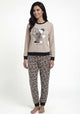 PIJAMA POLAR BEIGE MUJER