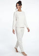 PIJAMA PLUSH MARFIL MUJER