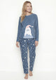 PIJAMA POLAR ESMPADO AZUL MUJER