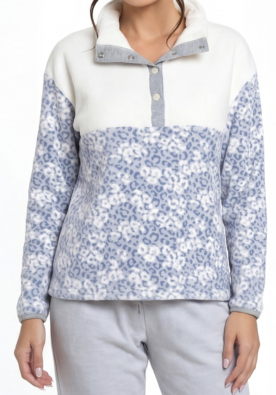 PIJAMA CORAL FLEECE AZUL MUJER
