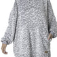 PONCHO CON CAPUCHA CORAL FLEECE GRIS MUJER