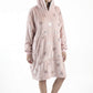 PONCHO CON CAPUCHA CORAL FLEECE ROSADO MUJER