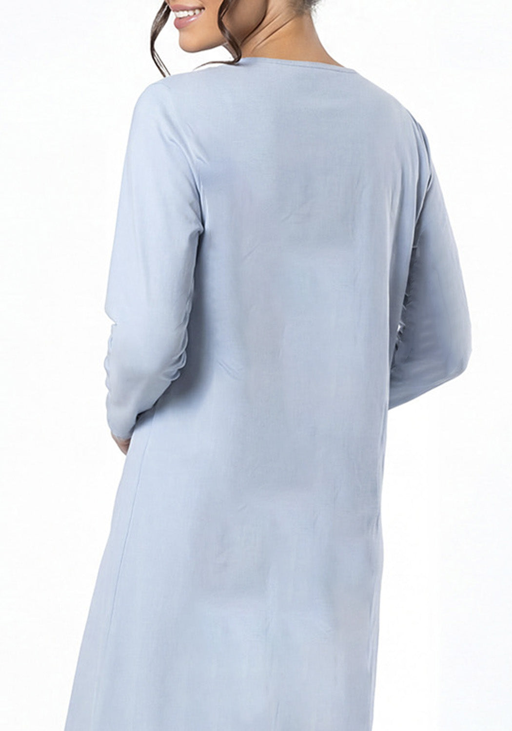CAMISA PIJAMA ALGODON CELESTE MUJER