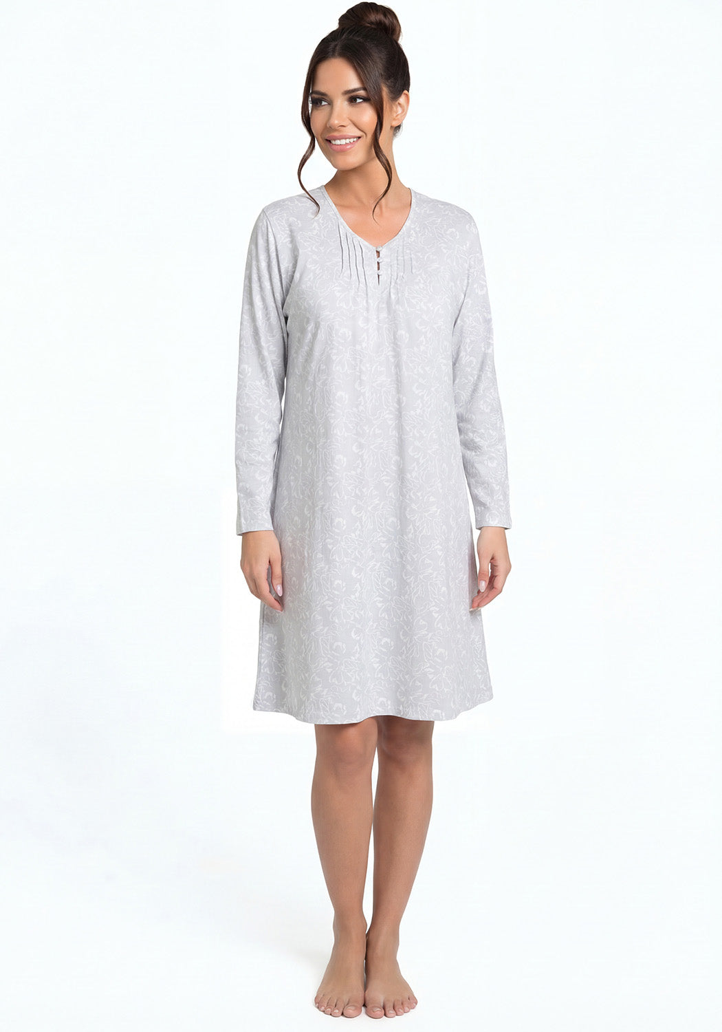 CAMISA ALGODON GRIS MUJER