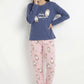PIJAMA ALGODON AZUL TEENS MUJER