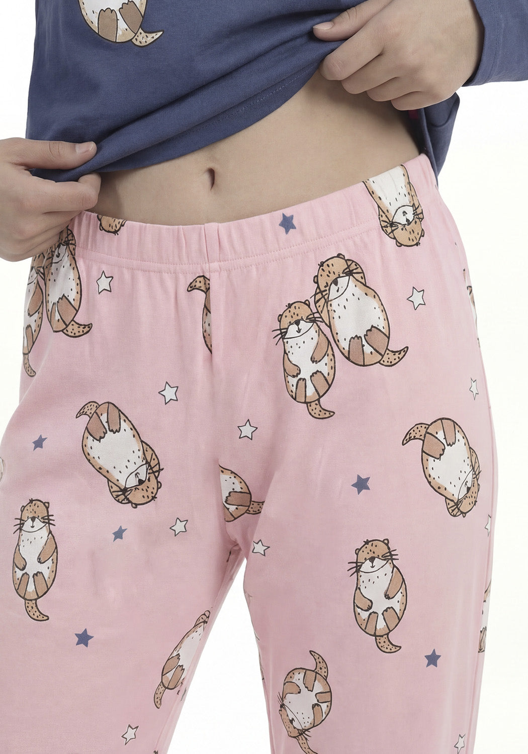 PIJAMA ALGODON AZUL TEENS MUJER