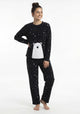 PIJAMA POLAR ESTAMPADO OSO NEGRO TEENS MUJER