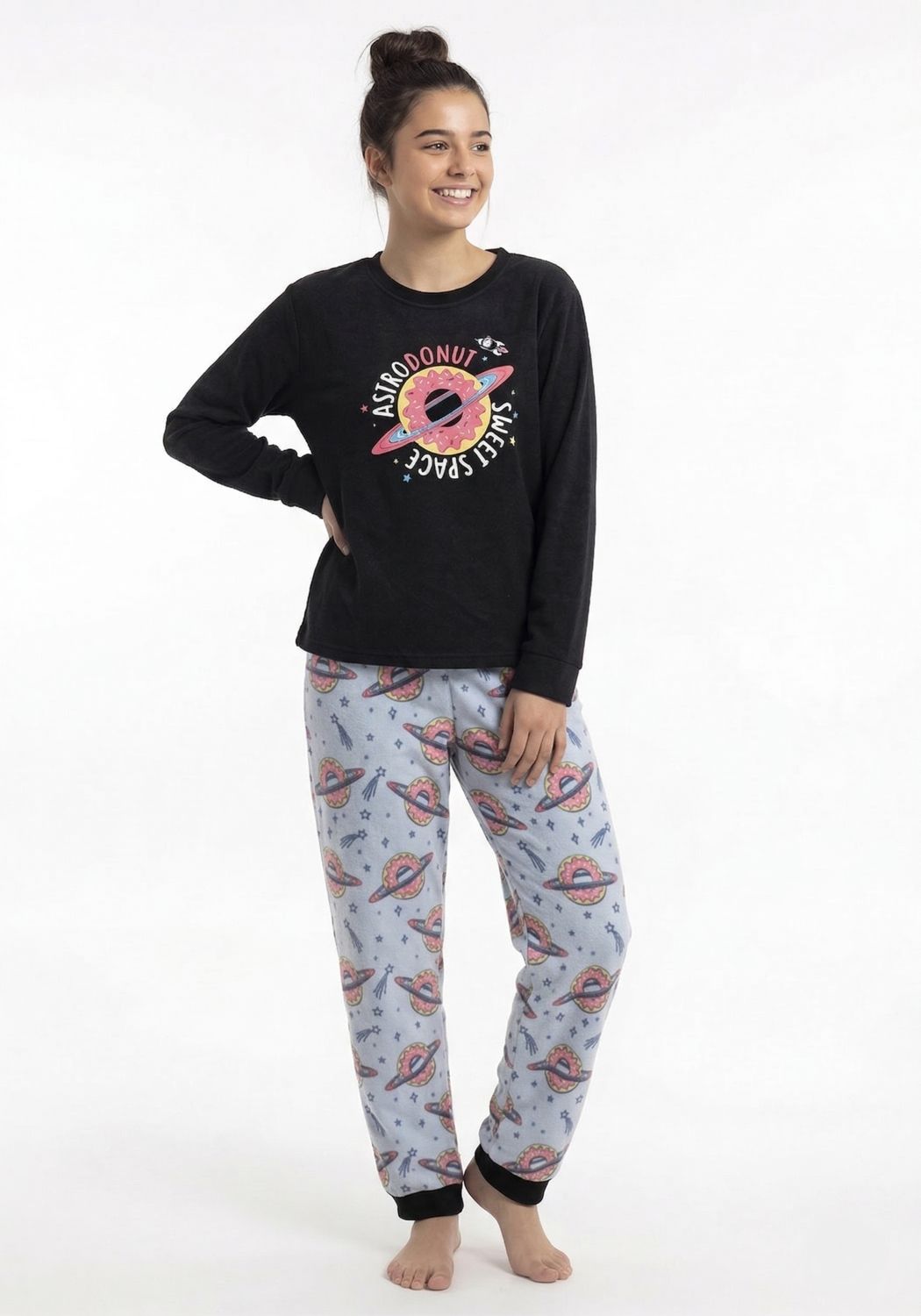 PIJAMA POLAR NEGRO TEENS MUJER