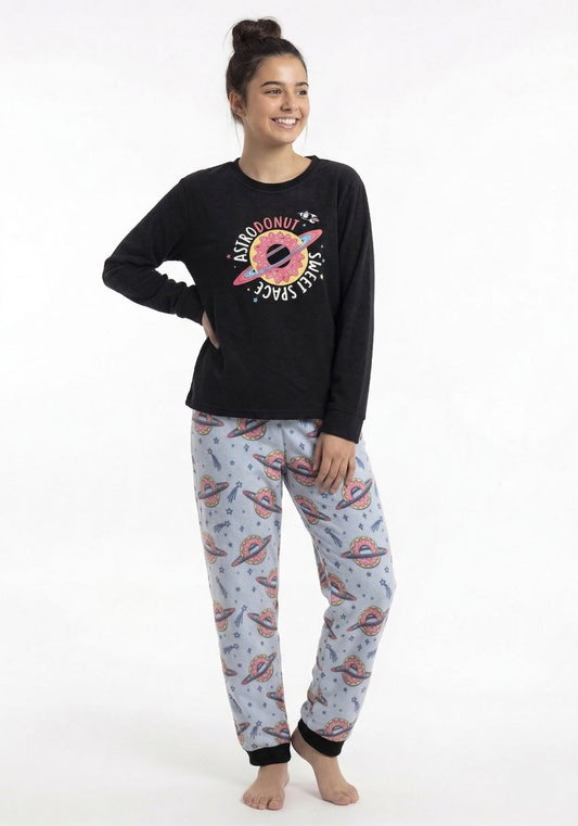 PIJAMA POLAR NEGRO TEENS MUJER