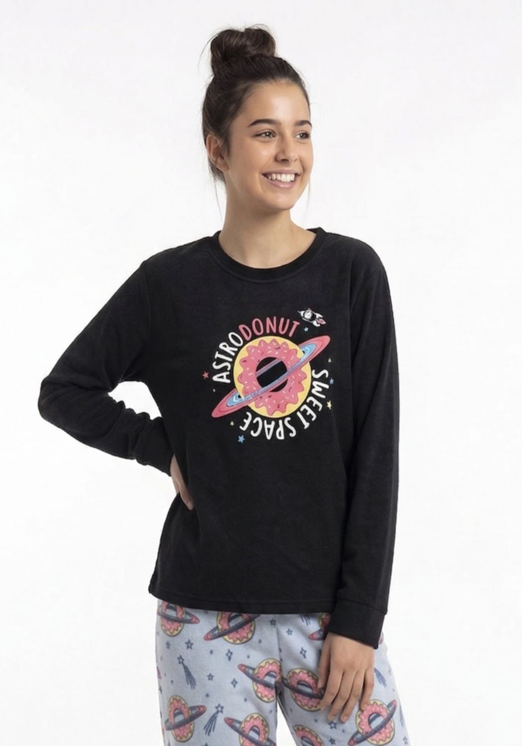 PIJAMA POLAR NEGRO TEENS MUJER