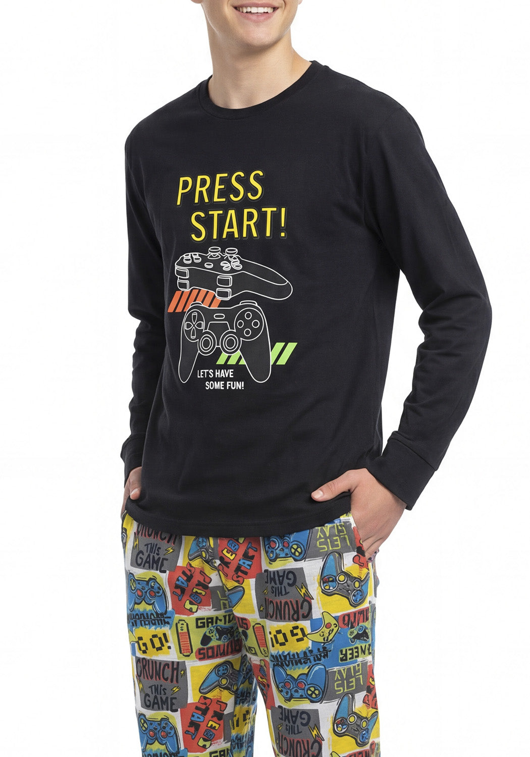 PIJAMA ALGODON NEGRO TEENS HOMBRE