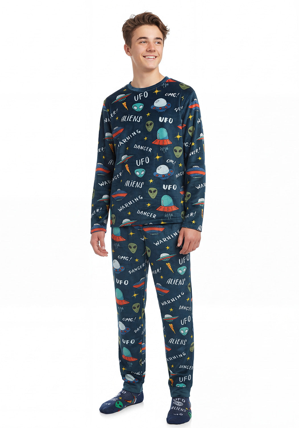 PIJAMA PLUSH AZUL TEENS HOMBRE