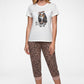 PIJAMA CAPRI DE ALGODÓN MARFIL DE MUJER