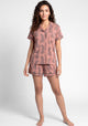 PIJAMA CORTO SUPER SOFT CAFÉ DE MUJER