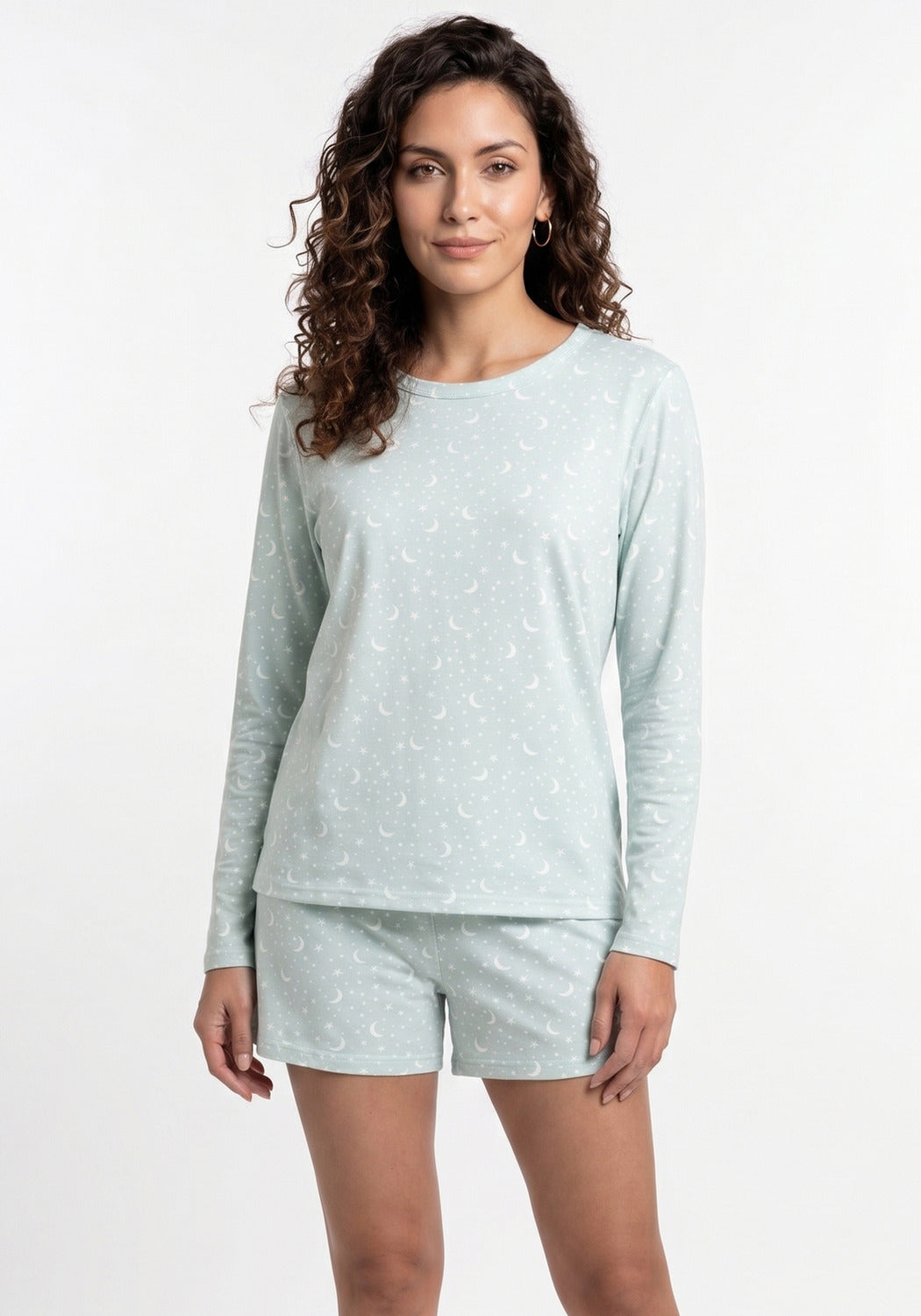 PIJAMA CORTO DE ALGODÓN KAYSER VERDE DE MUJER