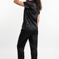 PIJAMA PANTALON DE SATIN NEGRO DE MUJER