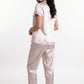 PIJAMA PANTALON DE SATIN ROSADO DE MUJER
