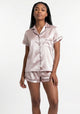 PIJAMA CORTO DE SATIN ROSADO DE MUJER