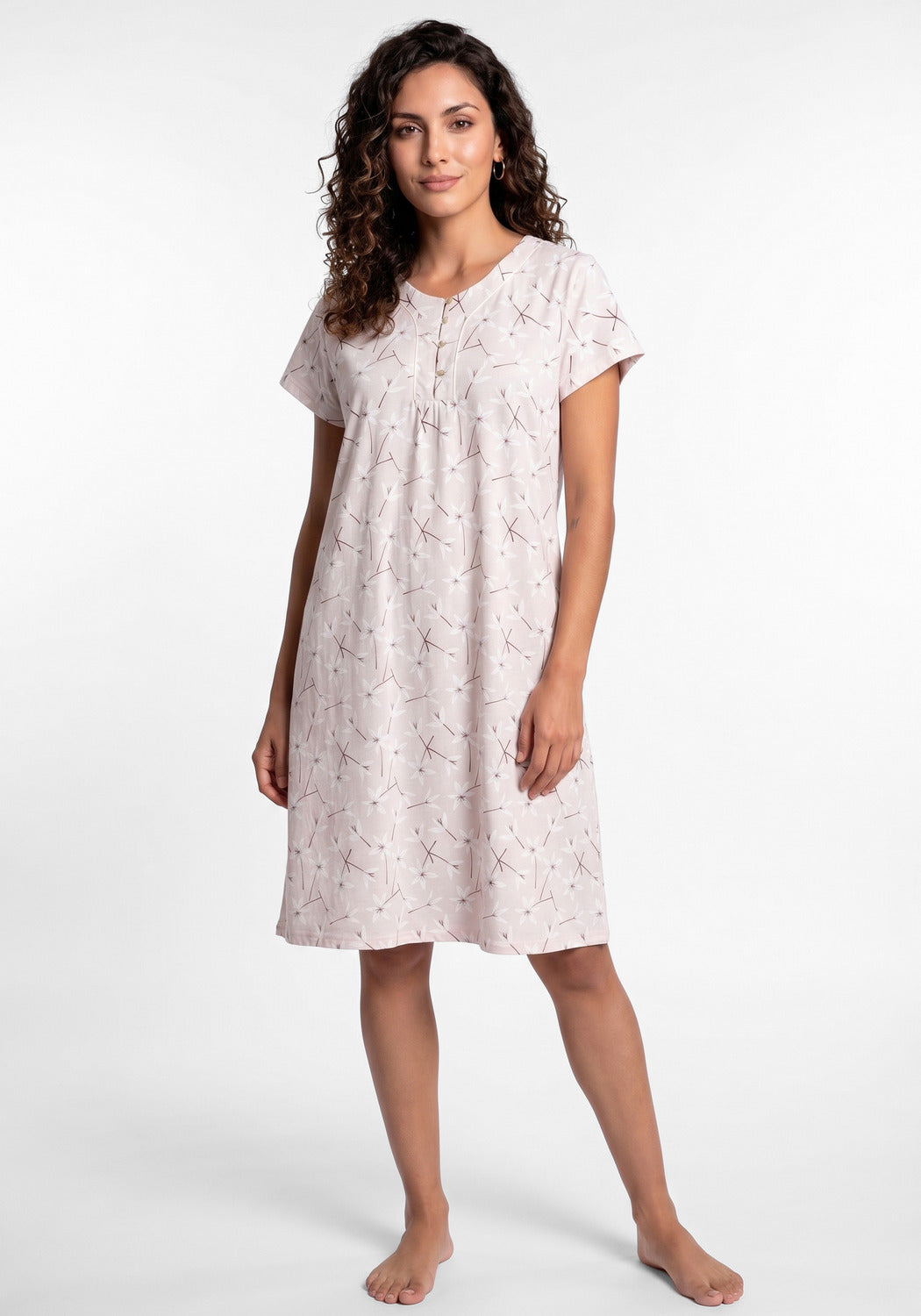 CAMISA MANGA CORTA DE ALGODÓN KAYSER ROSADO DE MUJER