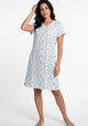 CAMISA MANGA CORTA DE ALGODÓN AZUL DE MUJER