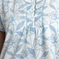CAMISA MANGA CORTA DE ALGODÓN AZUL DE MUJER