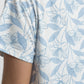 CAMISA MANGA CORTA DE ALGODÓN AZUL DE MUJER