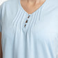 CAMISA MANGA CORTA DE ALGODÓN KAYSER CELESTE DE MUJER