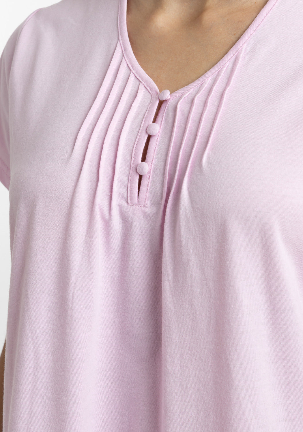 CAMISA MANGA CORTA KAYSER DE ALGODÓN ROSADO DE MUJER