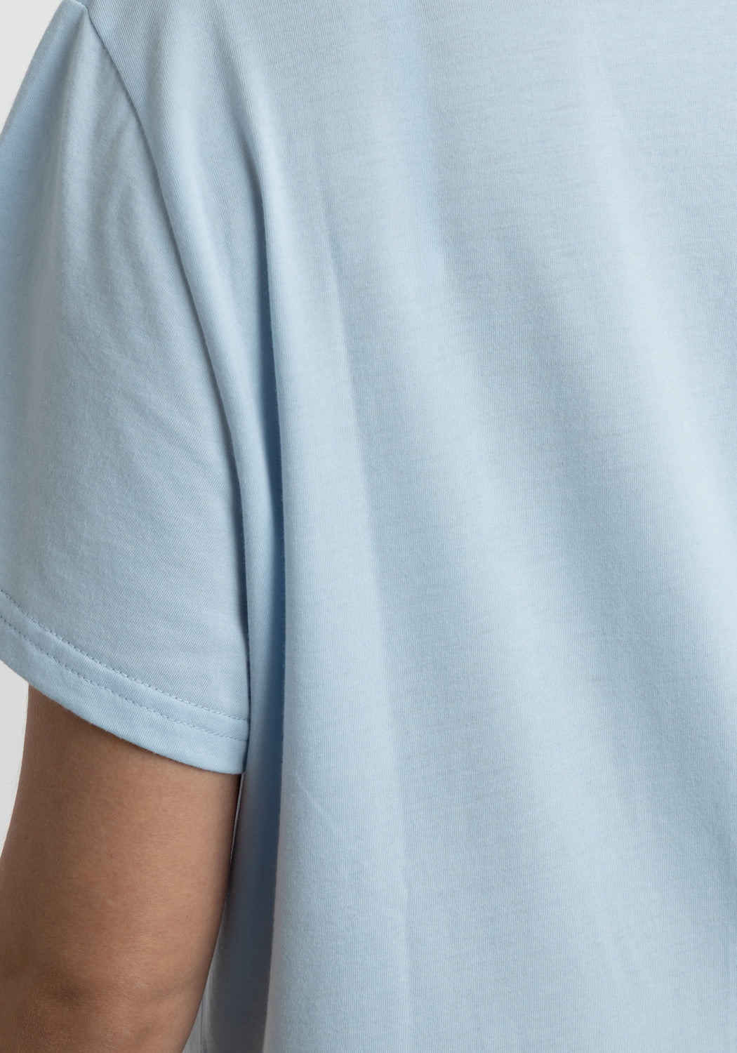 CAMISA MANGA CORTA DE ALGODÓN CELESTE DE MUJER
