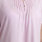CAMISA MANGA CORTA DE ALGODÓN ROSADO DE MUJER