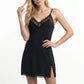 CAMISOLA DE MICROFIBRA CON BRETEL NEGRO DE MUJER