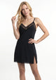 CAMISOLA DE MICROFIBRA CON BRETEL NEGRO DE MUJER